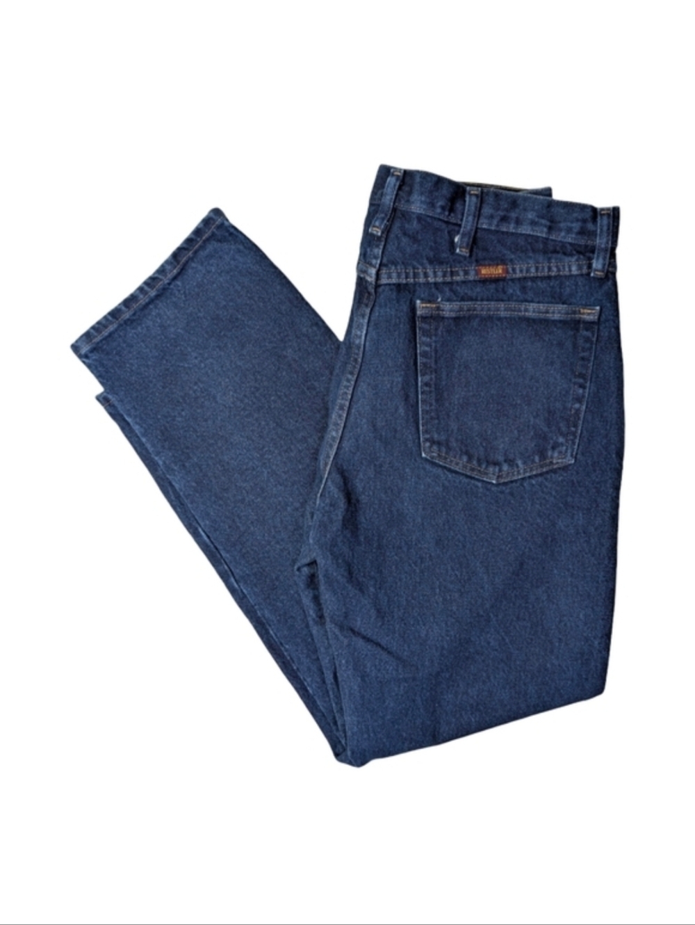 Vintage Rustler Dark Wash Denim Jeans – Western Straight Leg – 34" x 30"